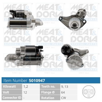 MEAT & DORIA Starter 5010947 for FIAT JEEP LANCIA ALFA ROMEO