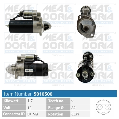 MEAT & DORIA Starter 5010500 for PORSCHE