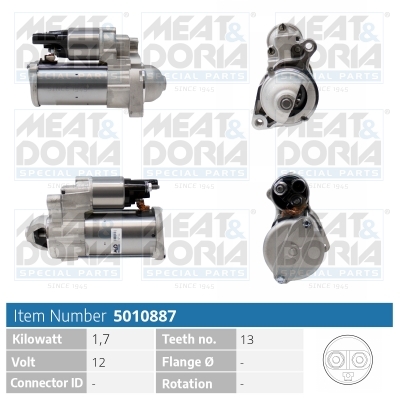 MEAT & DORIA Starter 5010887 for MERCEDES-BENZ