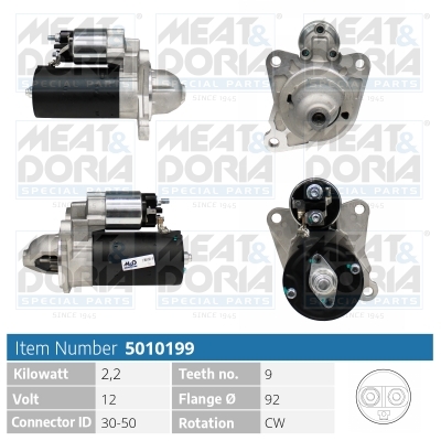 MEAT & DORIA Starter 5010199 for LAND ROVER