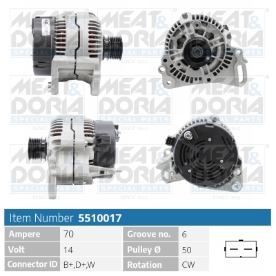 MEAT & DORIA Generator 5510017 for VAG DAF
