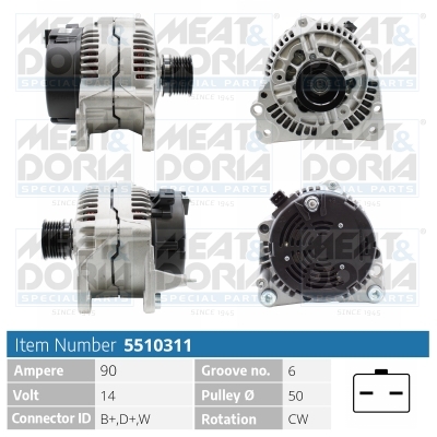 MEAT & DORIA Generator 5510311 for FORD VAG