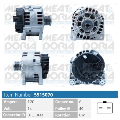 MEAT & DORIA Generator 5515070 for GENERAL MOTORS OPEL VOLVO VAUXHALL MITSUBISHI NISSAN RENAULT
