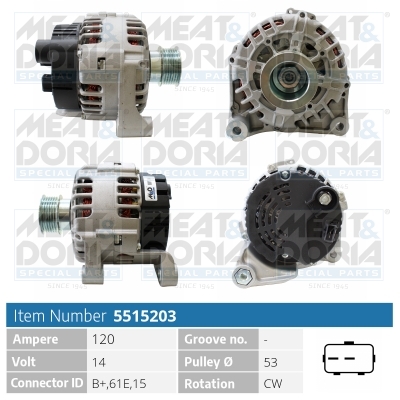 MEAT & DORIA Generator 5515203 for BMW