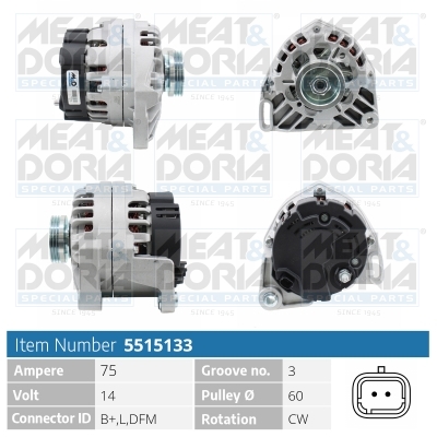 MEAT & DORIA Generator 5515133 for MITSUBISHI NISSAN RENAULT