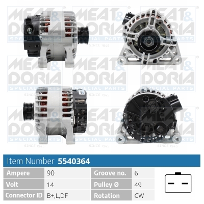 MEAT & DORIA Generator 5540364 for CITROËN/PEUGEOT MITSUBISHI