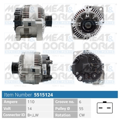 MEAT & DORIA Generator 5515124 for OPEL GENERAL MOTORS VAUXHALL RENAULT