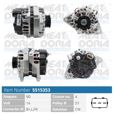 MEAT & DORIA Generator 5515353 for KIA