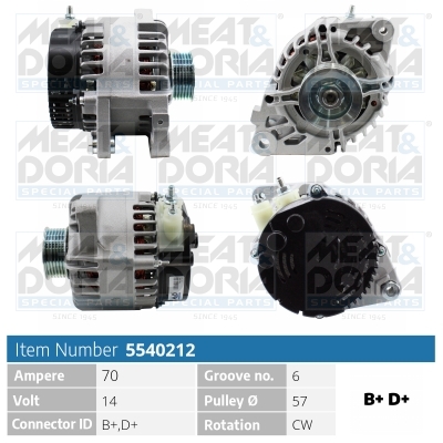 MEAT & DORIA Generator 5540212 for CITROËN/PEUGEOT CITROËN TOYOTA PEUGEOT
