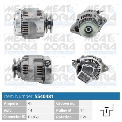 MEAT & DORIA Generator 5540481 for TOYOTA