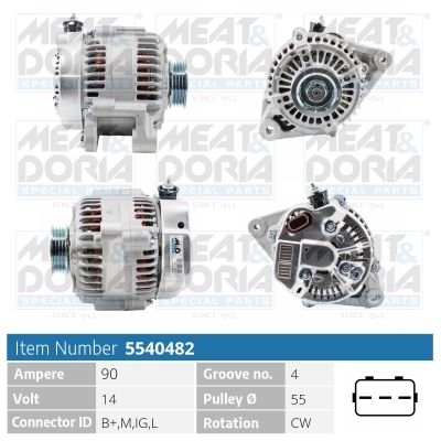MEAT & DORIA Generator 5540482 for TOYOTA