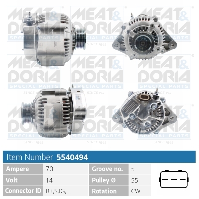 MEAT & DORIA Generator 5540494 for TOYOTA