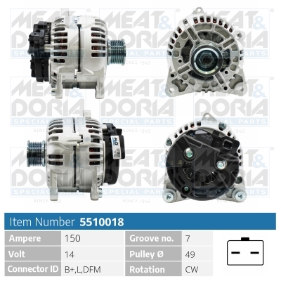 MEAT & DORIA Generator 5510018 for OPEL NISSAN INFINITI (DFAC) RENAULT