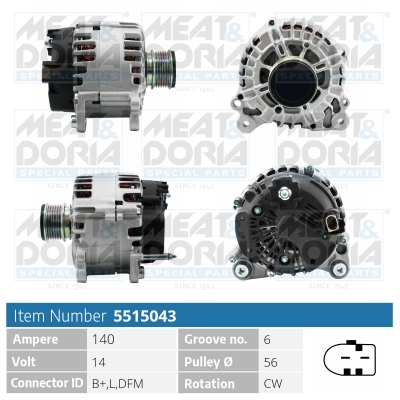 MEAT & DORIA Generator 5515043 for VAG MERCEDES-BENZ VM