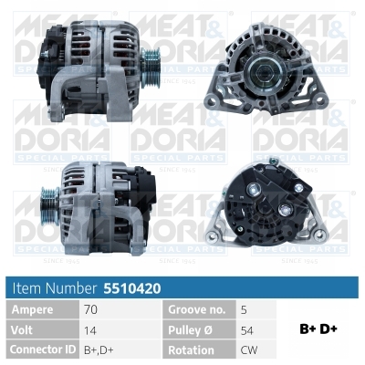 MEAT & DORIA Generator 5510420 for OPEL GENERAL MOTORS