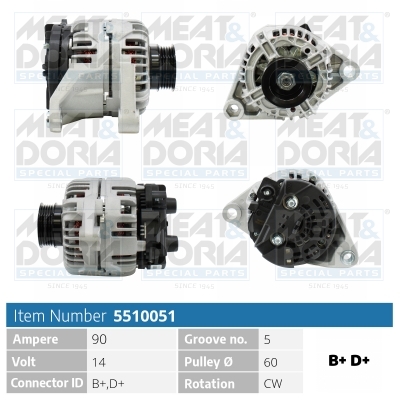 MEAT & DORIA Generator 5510051 for LANCIA