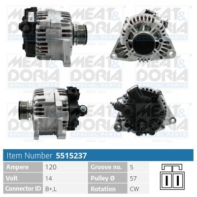 MEAT & DORIA Generator 5515237 for KIA