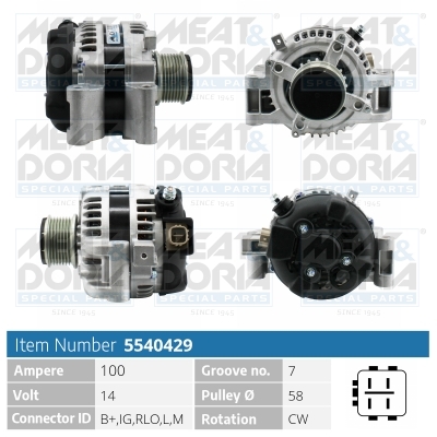 MEAT & DORIA Generator 5540429 for TOYOTA