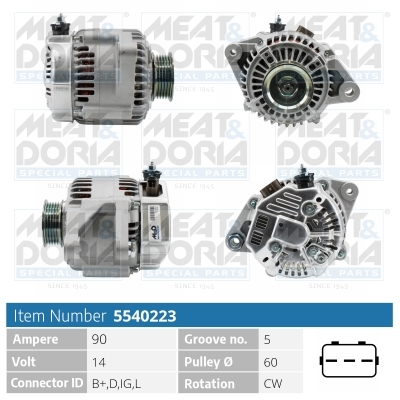 MEAT & DORIA Generator 5540223 for TOYOTA