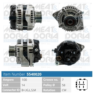 MEAT & DORIA Generator 5540020 for TOYOTA