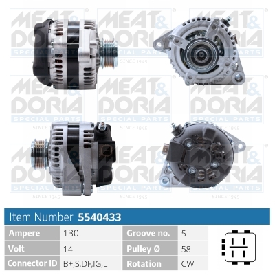 MEAT & DORIA Generator 5540433 for TOYOTA