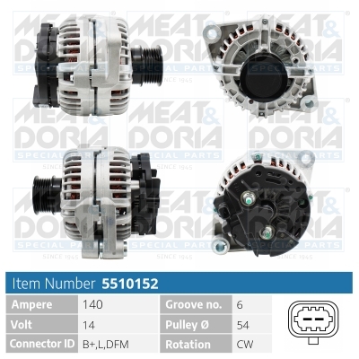 MEAT & DORIA Generator 5510152 for OPEL STEYR VAUXHALL