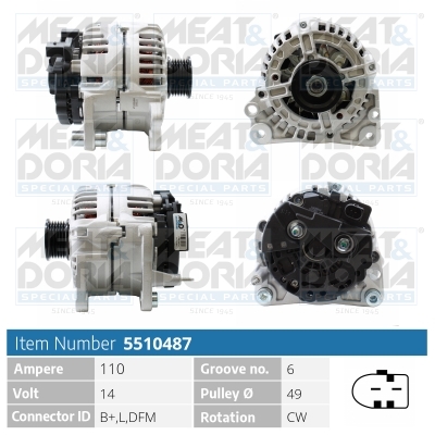 MEAT & DORIA Generator 5510487 for VAG