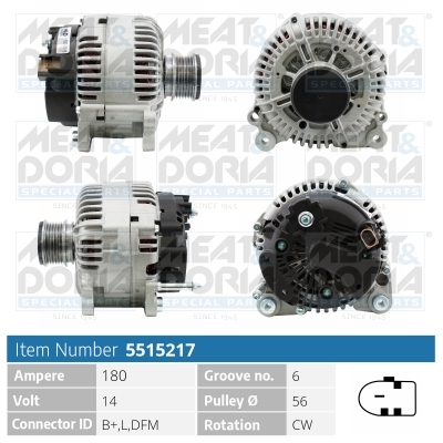 MEAT & DORIA Generator 5515217 for MERCEDES-BENZ VAG