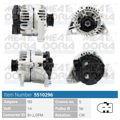 MEAT & DORIA Generator 5510296 for VAG