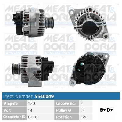 MEAT & DORIA Generator 5540049 for LANCIA