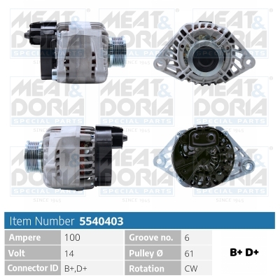MEAT & DORIA Generator 5540403 for ALFA ROMEO FIAT LANCIA