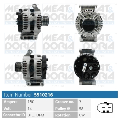 MEAT & DORIA Generator 5510216 for FORD LAND ROVER