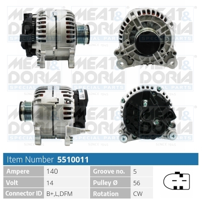 MEAT & DORIA Generator 5510011 for VAG