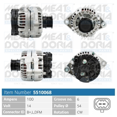 MEAT & DORIA Generator 5510068 for OPEL GENERAL MOTORS