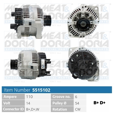 MEAT & DORIA Generator 5515102 for LANCIA CITROËN/PEUGEOT