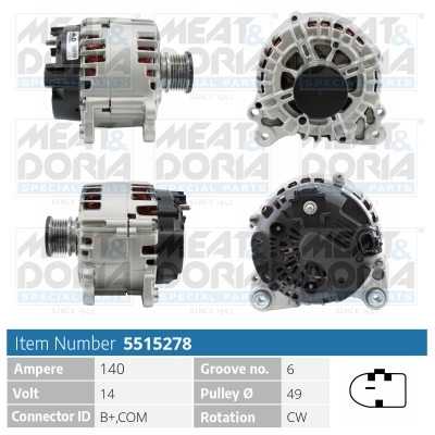 MEAT & DORIA Generator 5515278 for MERCEDES-BENZ VAG