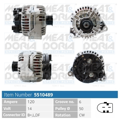 MEAT & DORIA Generator 5510489 for MERCEDES-BENZ LANCIA CHRYSLER