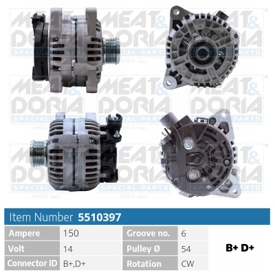 MEAT & DORIA Generator 5510397 for CITROËN/PEUGEOT LANCIA SUZUKI