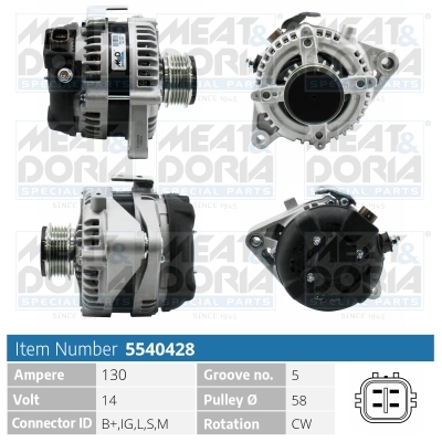 MEAT & DORIA Generator 5540428 for TOYOTA