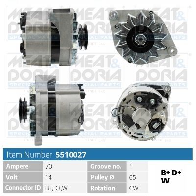 MEAT & DORIA Generator 5510027 for OPEL