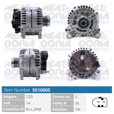 MEAT & DORIA Generator 5510005 for VAG