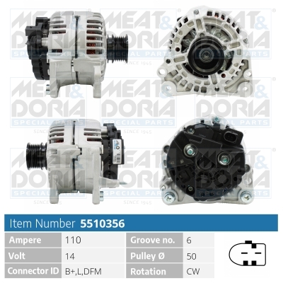 MEAT & DORIA Generator 5510356 for VAG