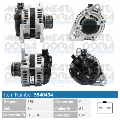 MEAT & DORIA Generator 5540434 for LANCIA