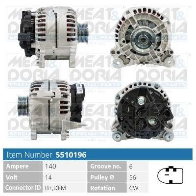 MEAT & DORIA Generator 5510196 for VAG