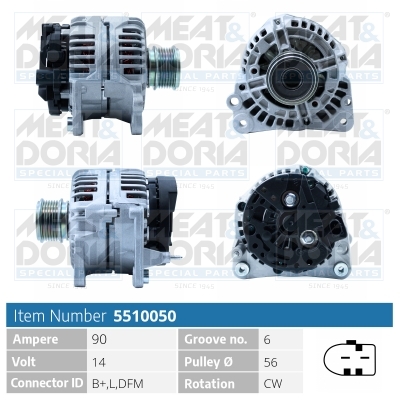 MEAT & DORIA Generator 5510050 for FORD VAG