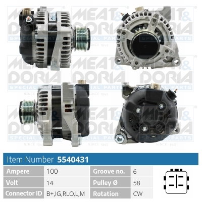 MEAT & DORIA Generator 5540431 for TOYOTA