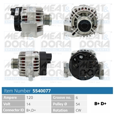 MEAT & DORIA Generator 5540077 for FORD LANCIA CITROËN/PEUGEOT