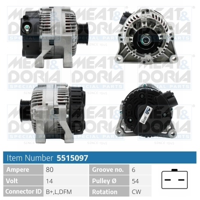 MEAT & DORIA Generator 5515097 for CITROËN/PEUGEOT LANCIA MITSUBISHI