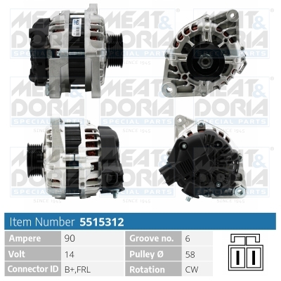 MEAT & DORIA Generator 5515312 for KIA