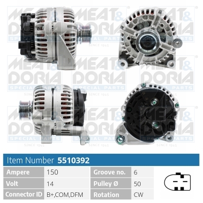 MEAT & DORIA Generator 5510392 for BMW